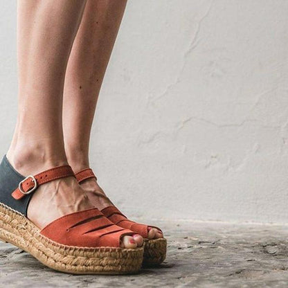 Boho espadryle sandały na koturnie