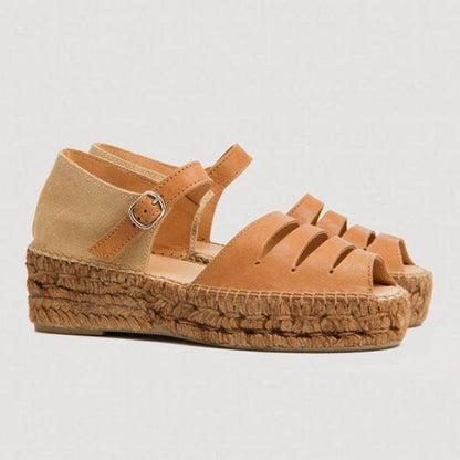 Boho espadryle sandały na koturnie