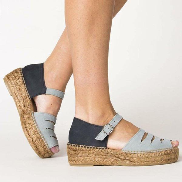 Boho espadryle sandały na koturnie