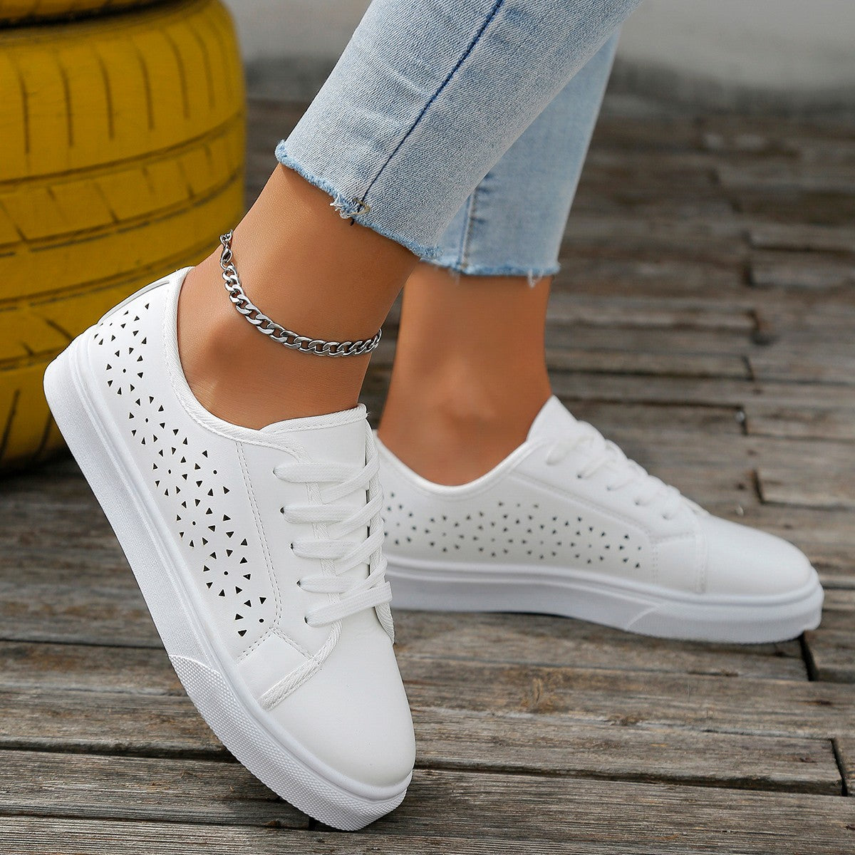 Dames Casual Flats Lage Top Sneakers